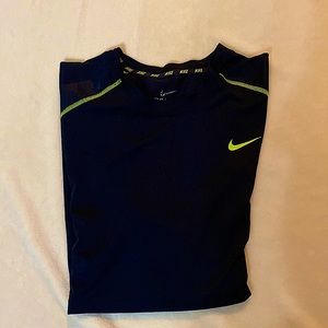 Navy/ lime green dry fit tee